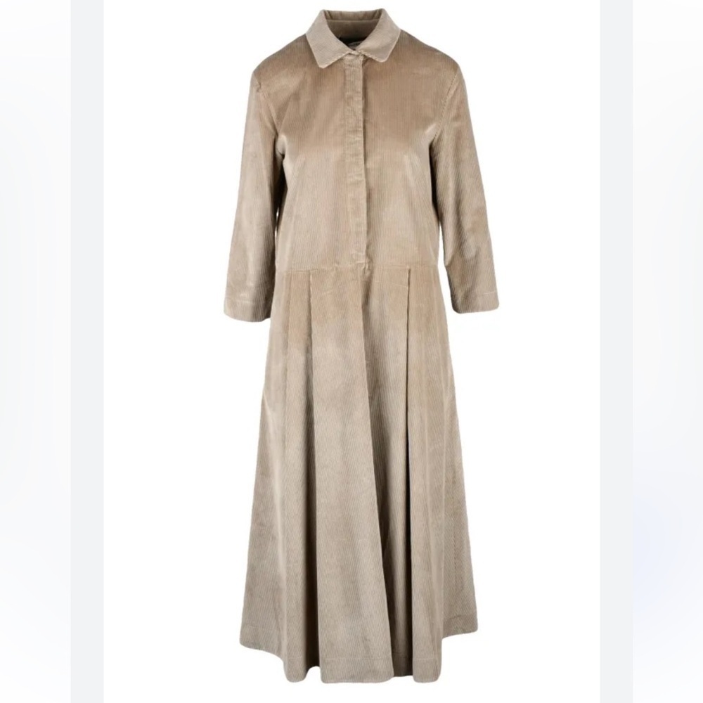 'S Max Mara Abito Donna Cord Maxi Dress M/L pockets